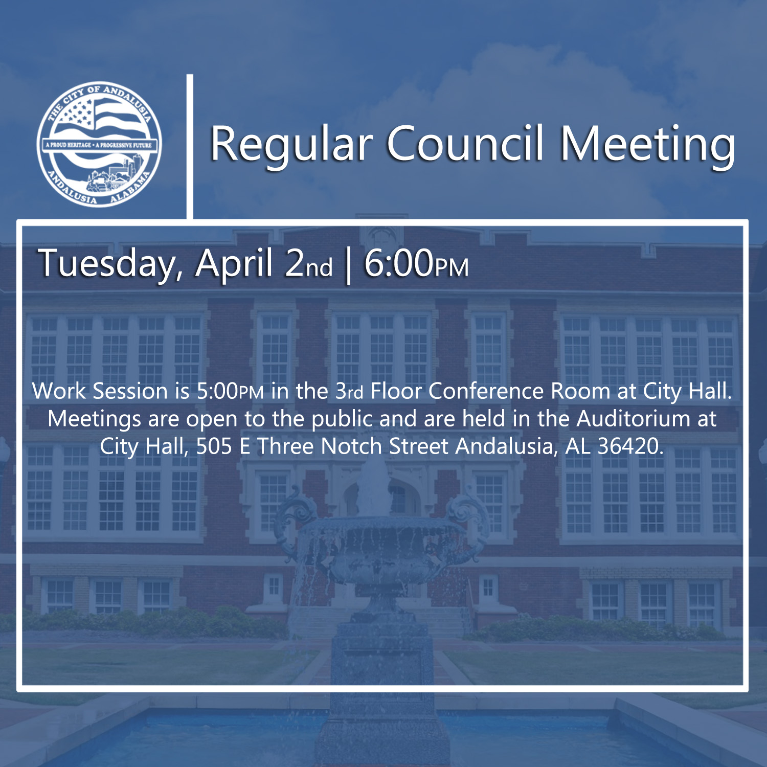 Website Regular Council Meeting April 2