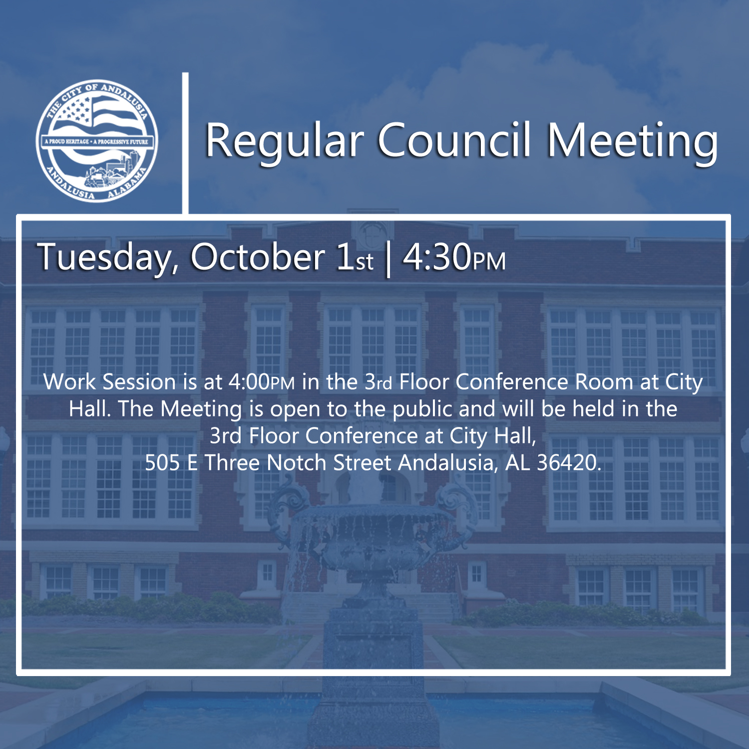 Website Regular Council Meeting October 1st